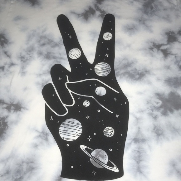 MIGHTY FINE distressed tie dye celestial peace top size M 100% cotton - Picture 3 of 7